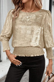 Round Neck Hot Stamping Loose Long Sleeved Shirt