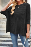 Threaded Round Neck Bat Short Sleeve Shirt