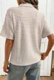 Lapel Solid Color Knitted Short Sleeved T-shirt
