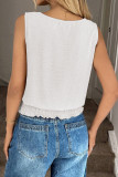 Round Neck Pleated Sleeveless Vest
