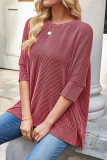 Threaded Round Neck Bat Short Sleeve Shirt