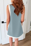 V-neck Sleeveless Contrasting Vest Dress