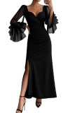 Horn Long Sleeve Evening Dress