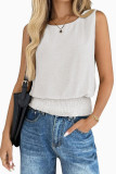 Round Neck Pleated Sleeveless Vest