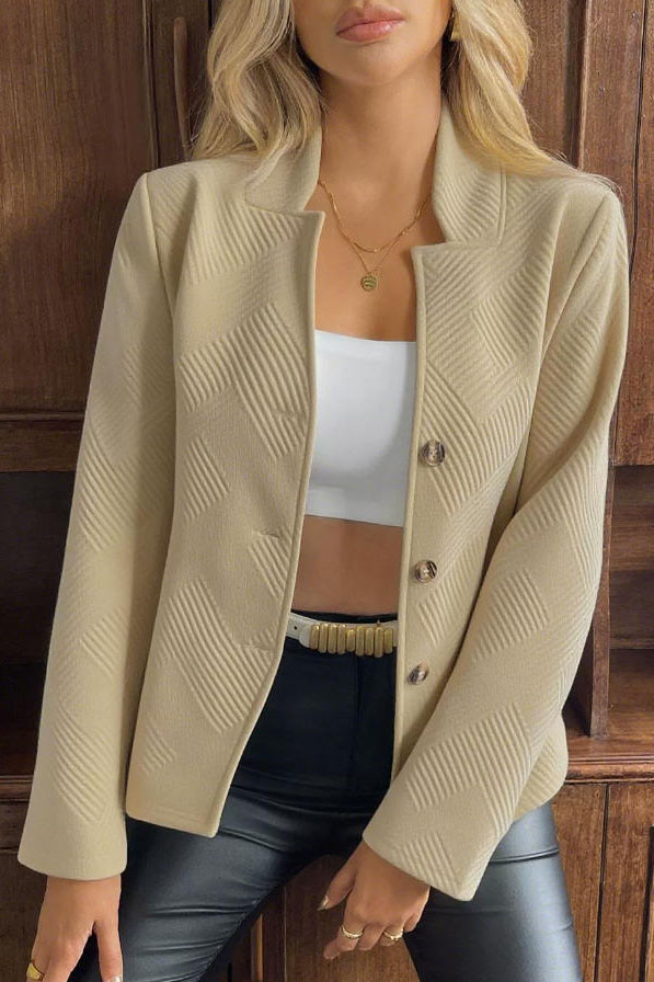 Jacquard Long Sleeved Cardigan Small Suit