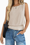 Round Neck Pleated Sleeveless Vest