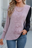 Pit Lace Patchwork Long Sleeved T-shirt