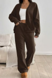 Cardigan Jacket Wide Leg Pants Two-piece Set