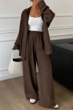 Linen Long Sleeved Shirt Pants Two-piece Set