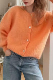 Solid Color Long Sleeve Cardigan Macaron Sweater