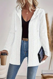 Solid Color Hooded Zip-Up Sweater Jacket