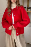 Solid Color Long Sleeve Cardigan Macaron Sweater