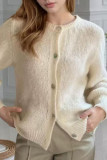 Solid Color Long Sleeve Cardigan Macaron Sweater