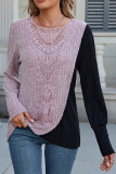 Pit Lace Patchwork Long Sleeved T-shirt