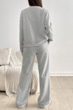 Cardigan Jacket Wide Leg Pants Two-piece Set
