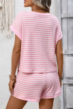 Striped Shirt Shorts Leisure Two-piece Set