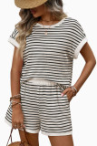 Striped Shirt Shorts Leisure Two-piece Set