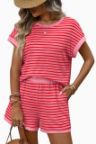 Striped Shirt Shorts Leisure Two-piece Set