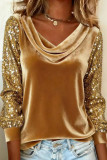 Large Size Sequin Long Sleeved T-shirt
