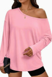 Solid Color Long Sleeved Large Size Shirt