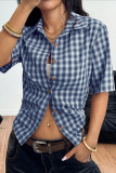 Checkered Printed Five Quarter Sleeved Shirt