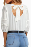 Round Neck Butterfly Backless Shirt