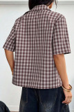 Checkered Printed Five Quarter Sleeved Shirt