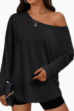 Solid Color Long Sleeved Large Size Shirt