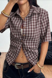 Checkered Printed Five Quarter Sleeved Shirt