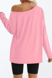 Solid Color Long Sleeved Large Size Shirt