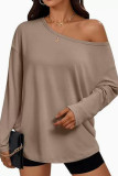 Solid Color Long Sleeved Large Size Shirt