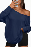 Solid Color Long Sleeved Large Size Shirt