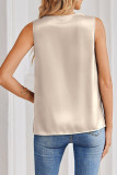 Satin Solid Color V-neck Sleeveless Vest