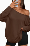 Solid Color Long Sleeved Large Size Shirt
