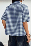 Checkered Printed Five Quarter Sleeved Shirt