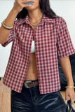 Checkered Printed Five Quarter Sleeved Shirt