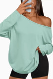 Solid Color Long Sleeved Large Size Shirt
