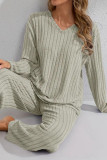 V-neck Shirt Long Pants Home Two-piece Set