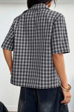 Checkered Printed Five Quarter Sleeved Shirt