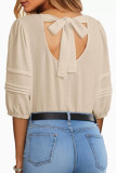 Round Neck Butterfly Backless Shirt