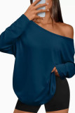 Solid Color Long Sleeved Large Size Shirt