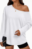Solid Color Long Sleeved Large Size Shirt