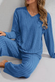 V-neck Shirt Long Pants Home Two-piece Set