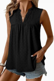 Lace Sleeveless Solid Color V-Neck Vest