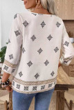 Round Neck Printed Long Sleeved T-shirt