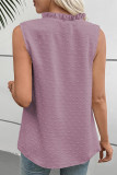 Lace Sleeveless Solid Color V-Neck Vest