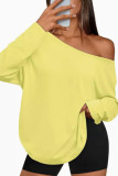 Large Size Solid Color Long Sleeved T-shirt