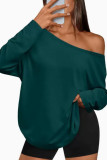 Large Size Solid Color Long Sleeved T-shirt