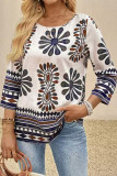 Round Neck Printed Long Sleeved T-shirt