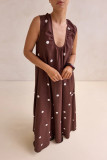 Polka Dot Printed U-neck Sleeveless Dress